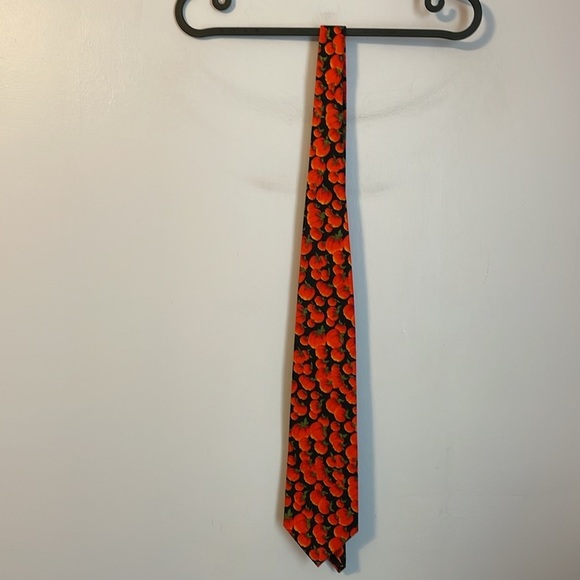 Beans McGee Vintage 100% Cotton Pumpkin Fall Necktie Tie - Picture 3 of 14